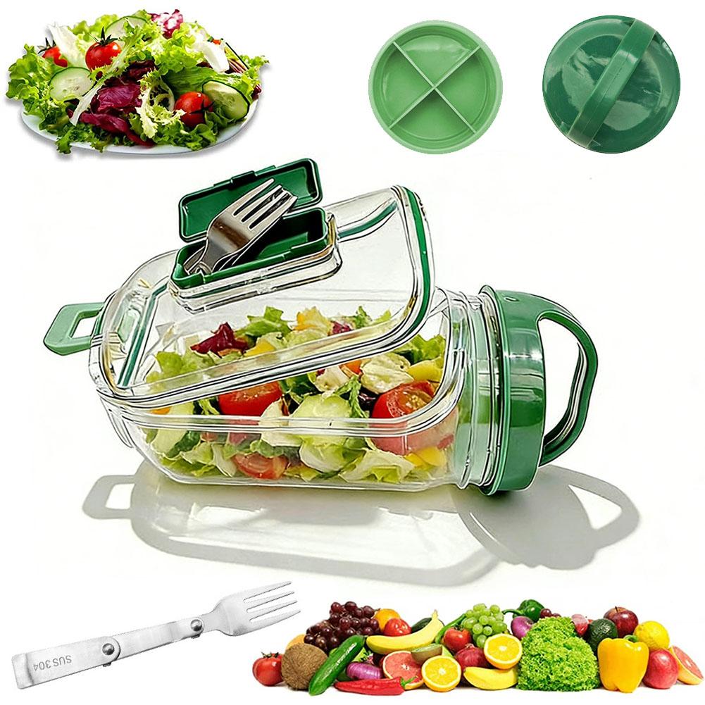 Meal Prep Jar - Taşınabilir Salata Kabı, Çatal ve Sos
