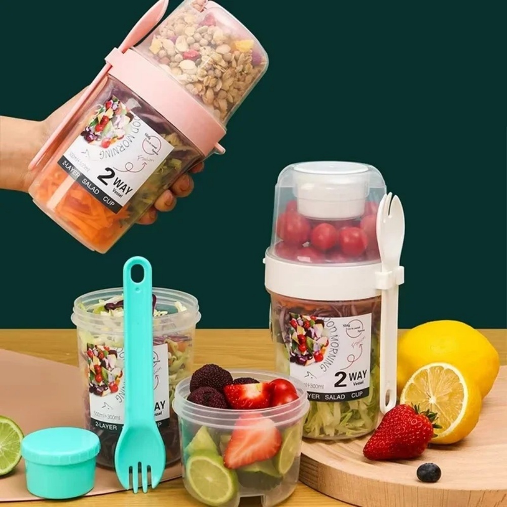 Meal Prep Jar - Taşınabilir Salata Kabı Kahvaltı Kabı Yiyecek