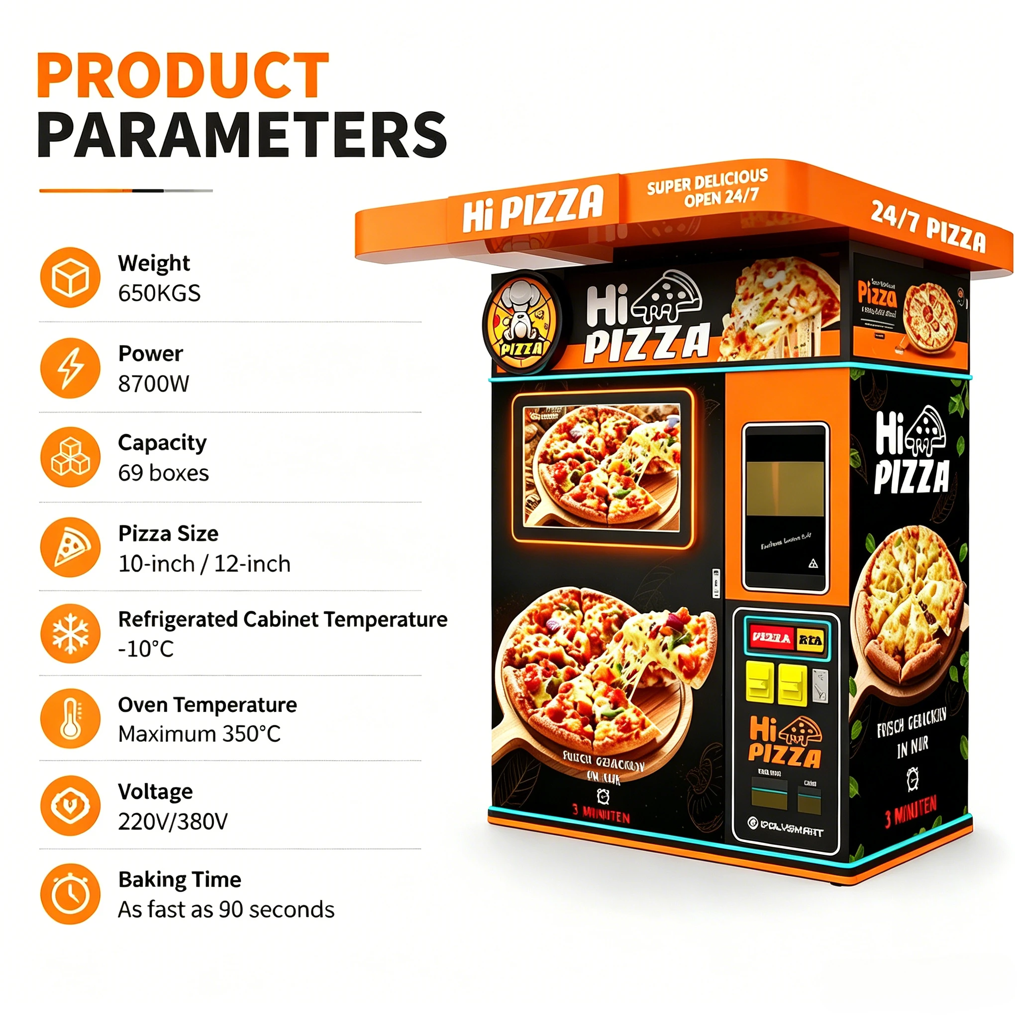 Meal Prep Vending Machine - Özelleştirilmiş Tam Otomatik Pizza Yapma Makinesi