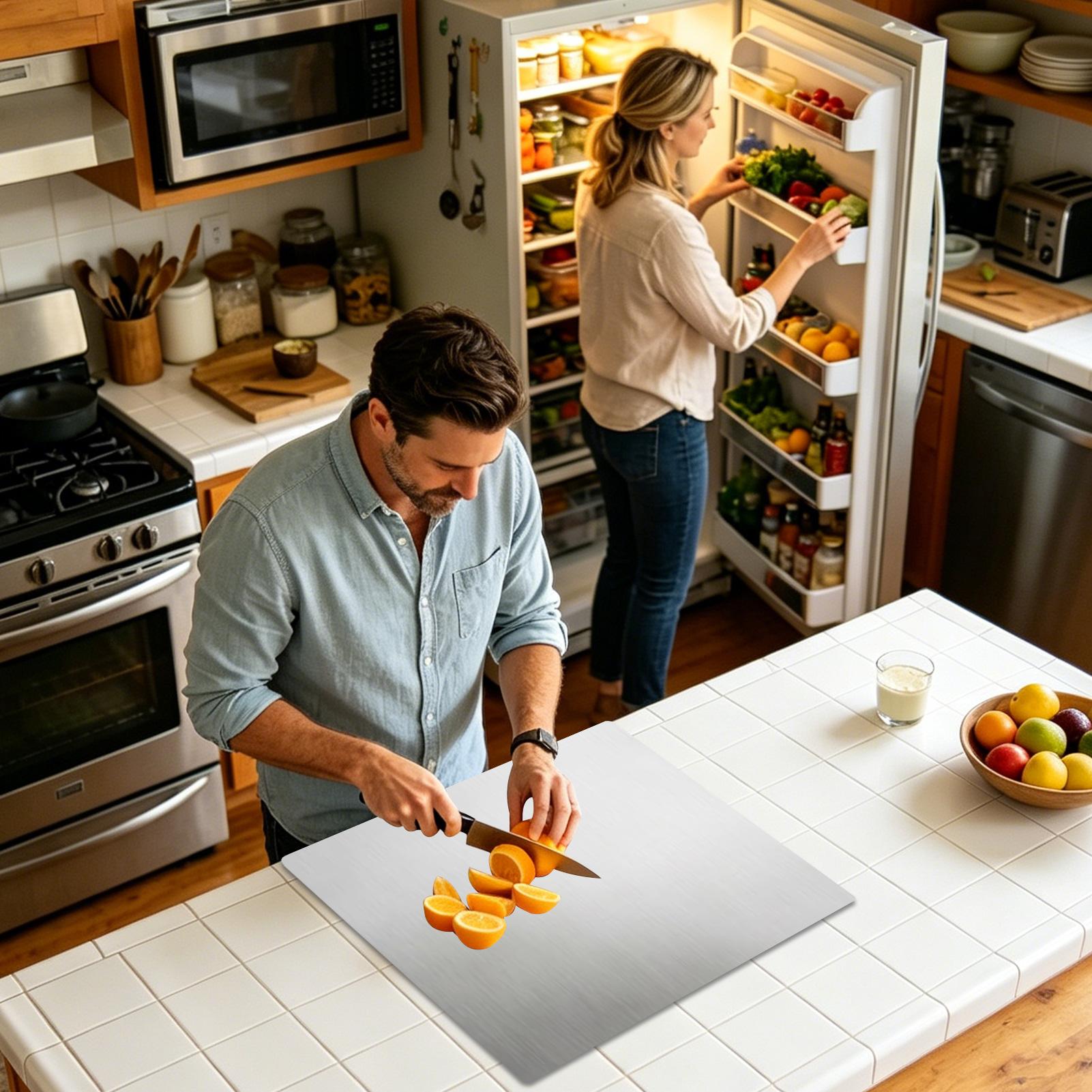 Meal Prep Usa - Paslanmaz Kesme Tahtası Bulaşık Makinesinde Yıkanabilir