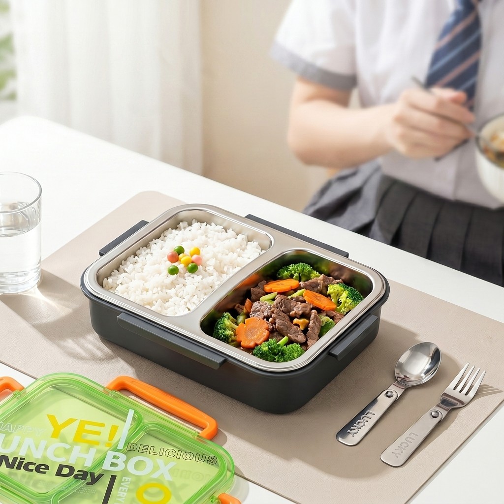 Meal Prep Lunch Boxes - Mikrodalgada Kullanılabilir 304 Paslanmaz Çelik Bento