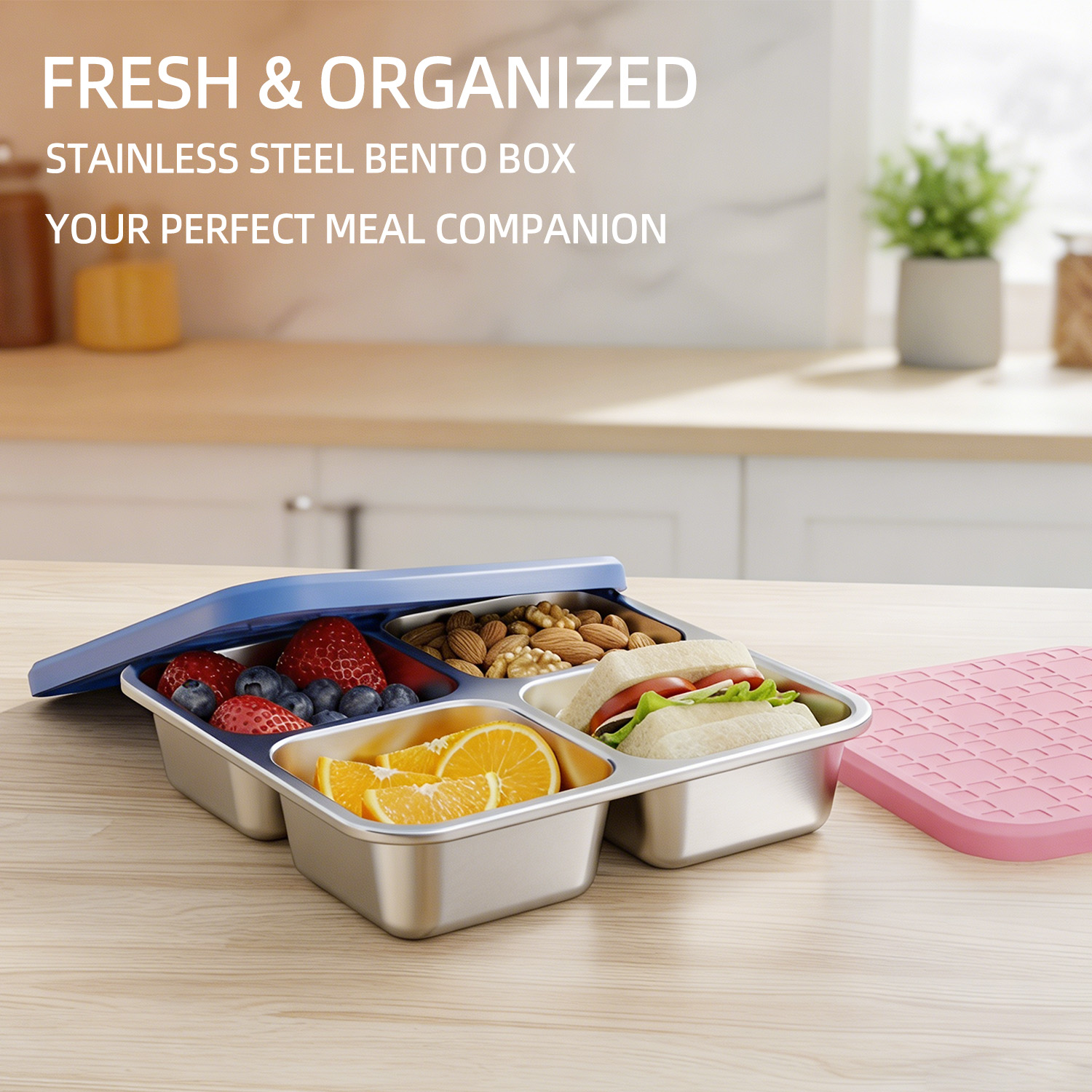 Meal Prep Lunch Boxes - 304 Paslanmaz Çelik Bölmeli Öğle Yemeği