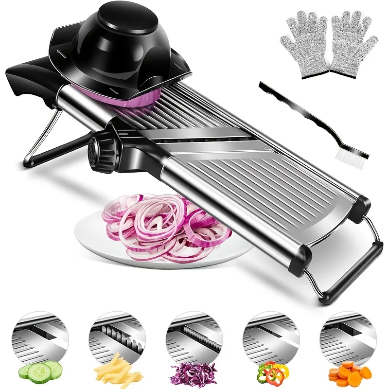 5 Bıçaklı ve Tutuculu Paslanma - Mandoline Slicer Guard incelemesi ve fiyatı