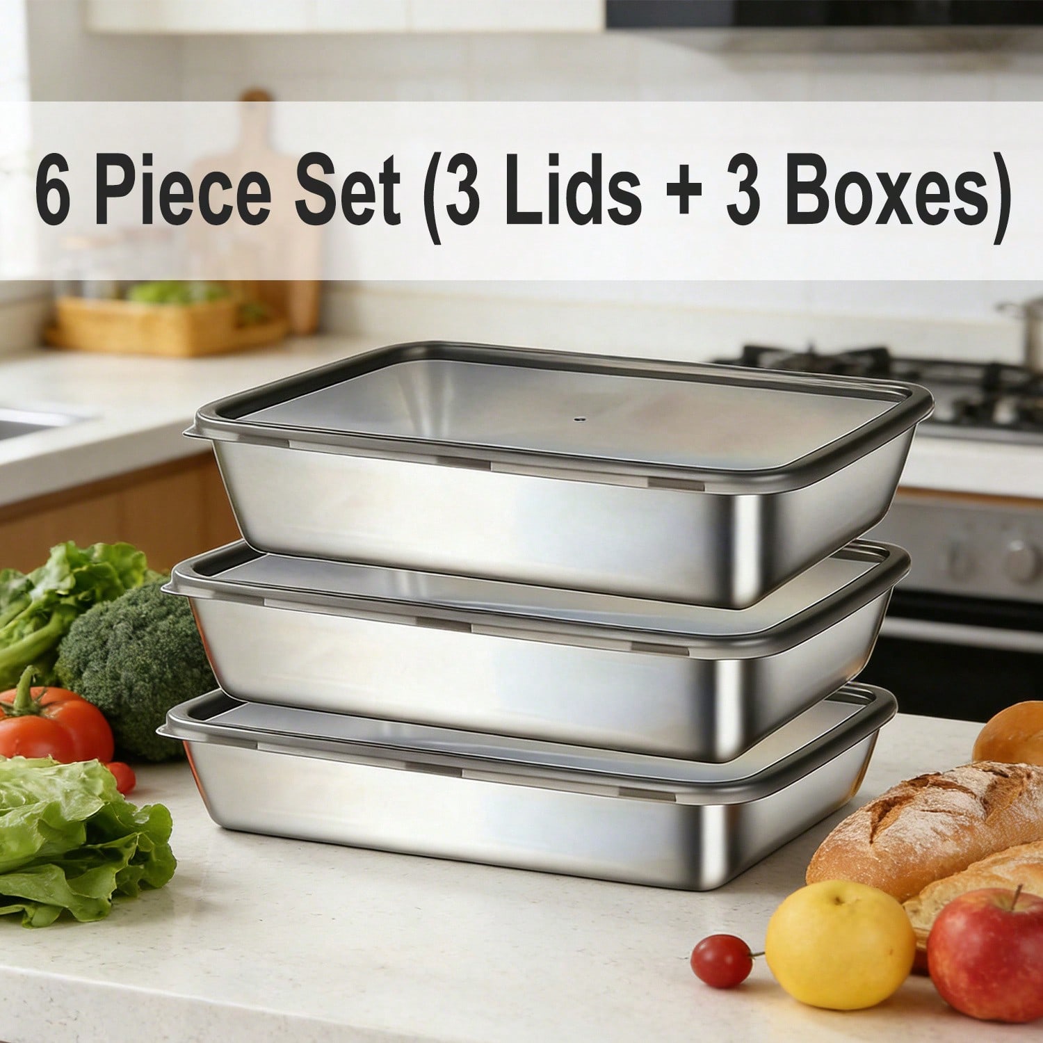 6 Parça (3 Kutu + 3 Kapak) Pas - Meal Prep Lunch Boxes incelemesi ve fiyatı
