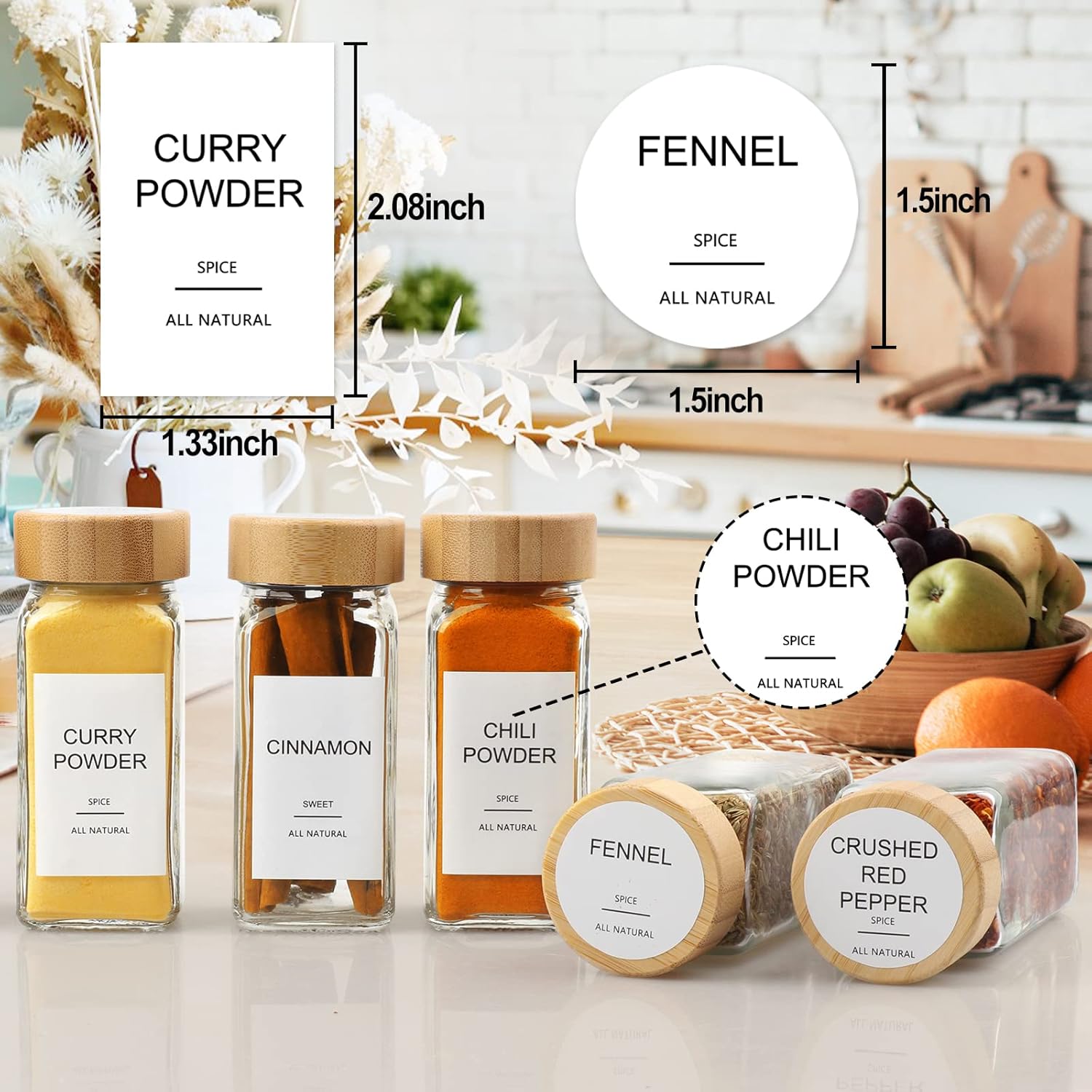 Bambu Kapaklı Cam Baharat Kava - Spice Jar Labels incelemesi ve fiyatı