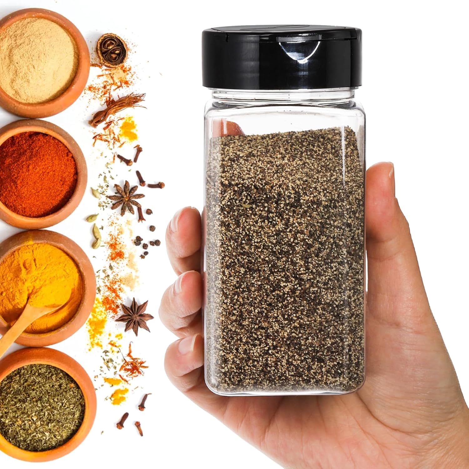 Kare Büyük Plastik Baharat Kav - Meal Prep Jar incelemesi ve fiyatı