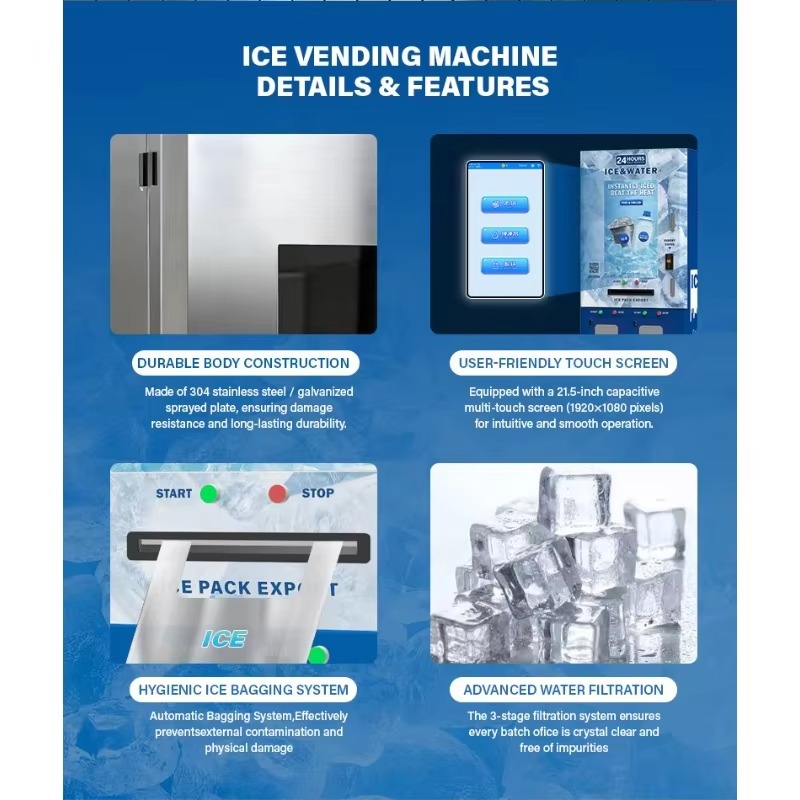 Ticari Tam Otomatik Buz Küpü O - Meal Prep Vending Machine incelemesi ve fiyatı